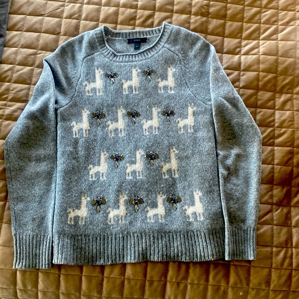 Holiday crew sweater with some bling!